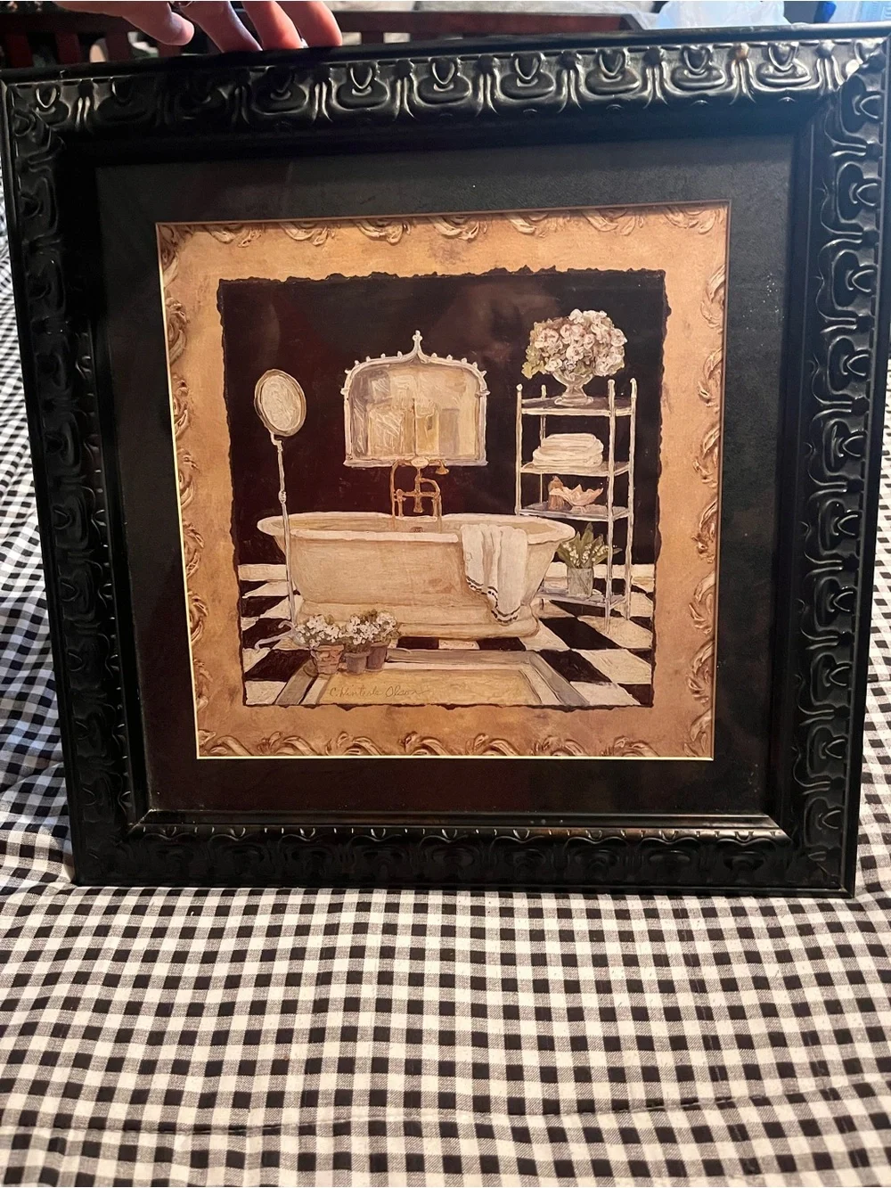 Bed Bath & Beyond White & Brown Mason Bath wall art 17x17